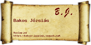 Bakos Józsiás névjegykártya